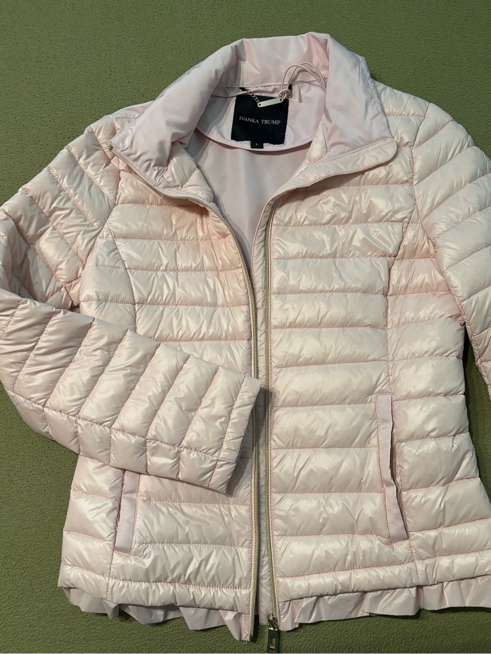 Ivanka Trump Pale Pink Quilted Packable Puffer Jacket